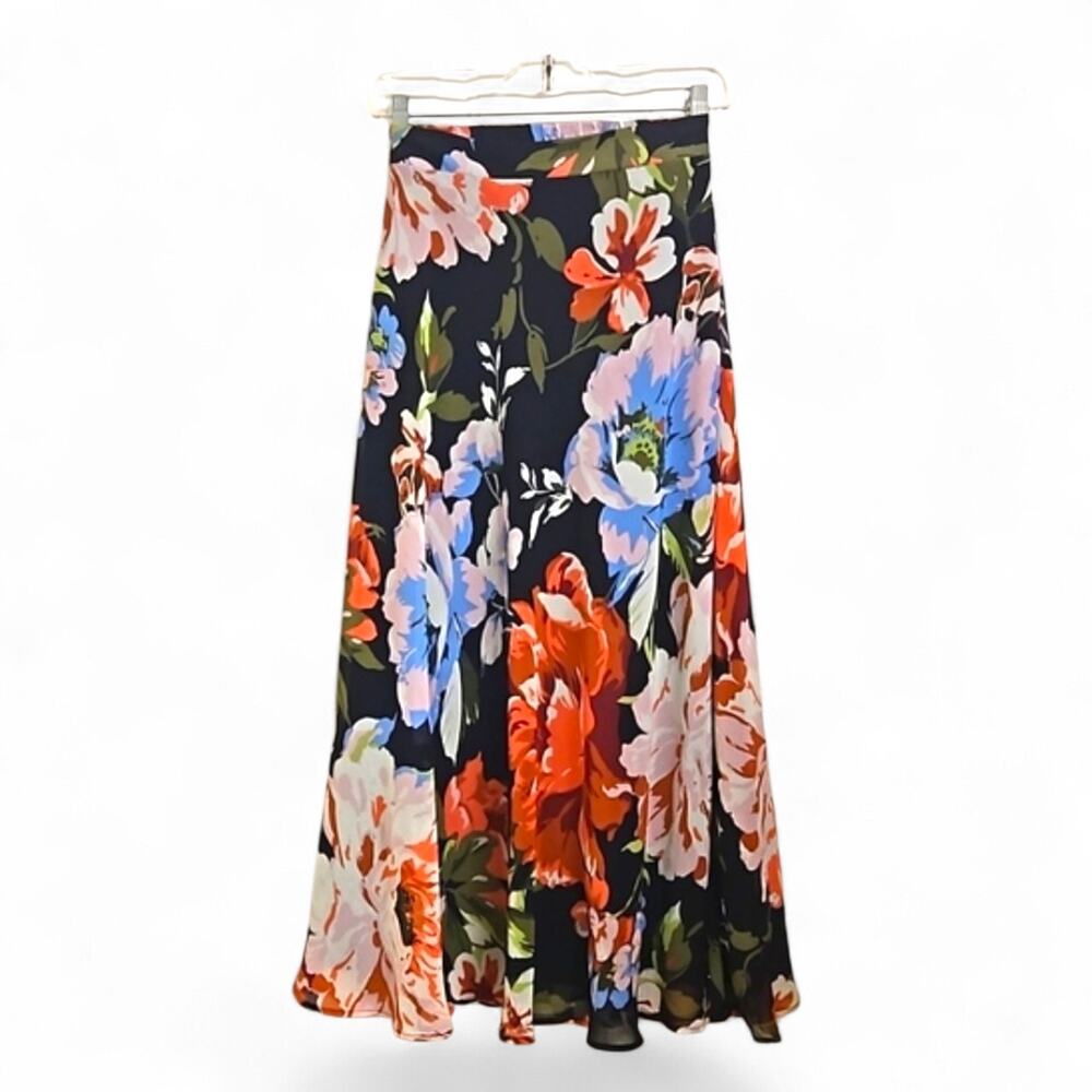 Roz & Ali 3x Women's Maxi Skirt Floral Spring Long Plus Romantic Flowy Chiffon